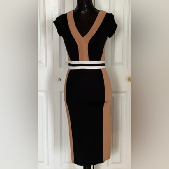 H&M black and beige bodycon dress size large - Picture 12 of 12